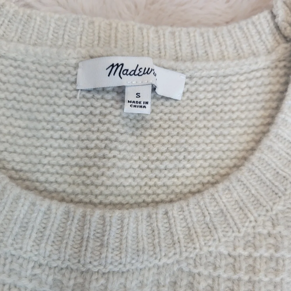 Madewell Cream Cable Knit Textured Sweater Size Small